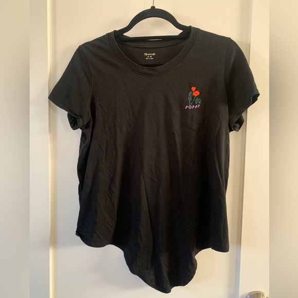 Poppy Embroidered Front Tie Shirt - Picture 2 of 7